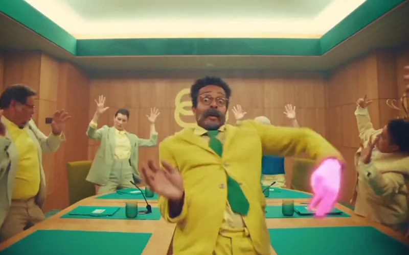 A yellow-clad group dances in Just Dance’s You Can’t Stop the Dance