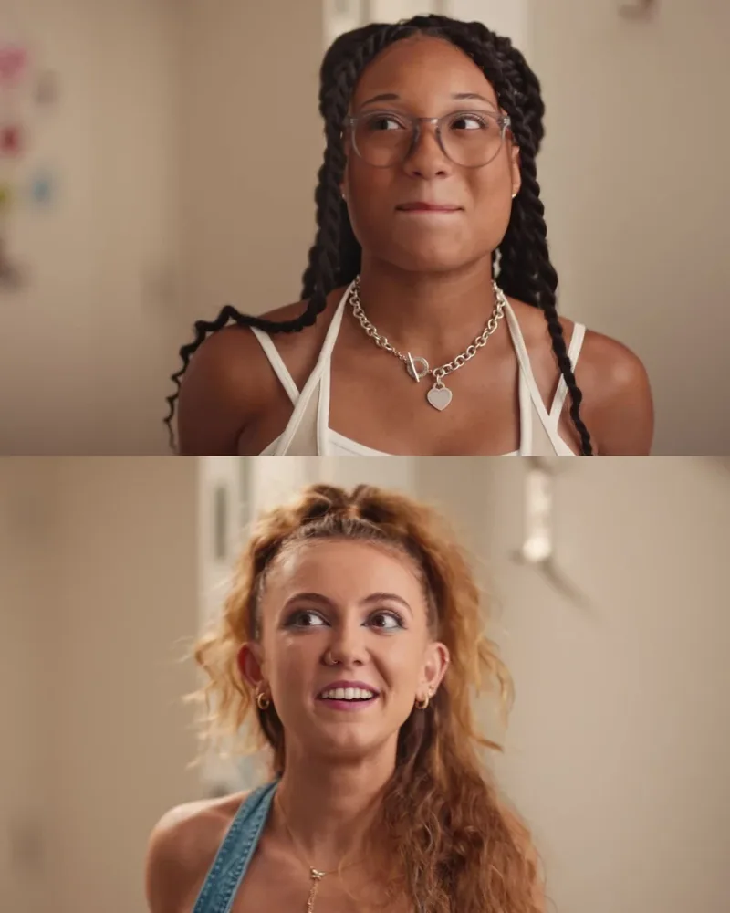 Two roommates react in a stacked split-screen frame from HomeGoods Creative Differences